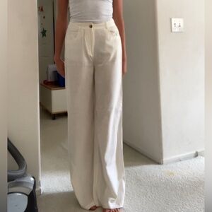 Elegant White Women's Wide-Leg Pants